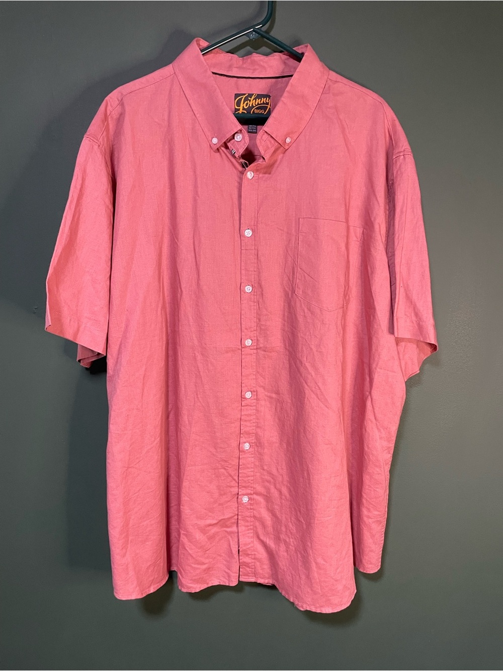 NWT Johnny Bigg Fresno Linen Cotton Blend Shirt Rose Pink Men’s USA 3XL